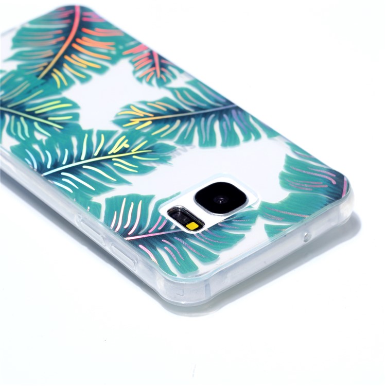 Electroplating IMD TPU Mobile Phone Case for Samsung Galaxy S7 SM-G930 - Green Leaves-6