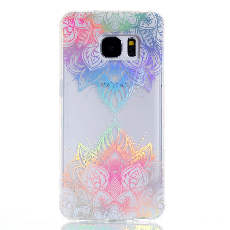 Electroplating IMD TPU Mobile Case for Samsung Galaxy S7 SM-G930 - Flower Pattern-2