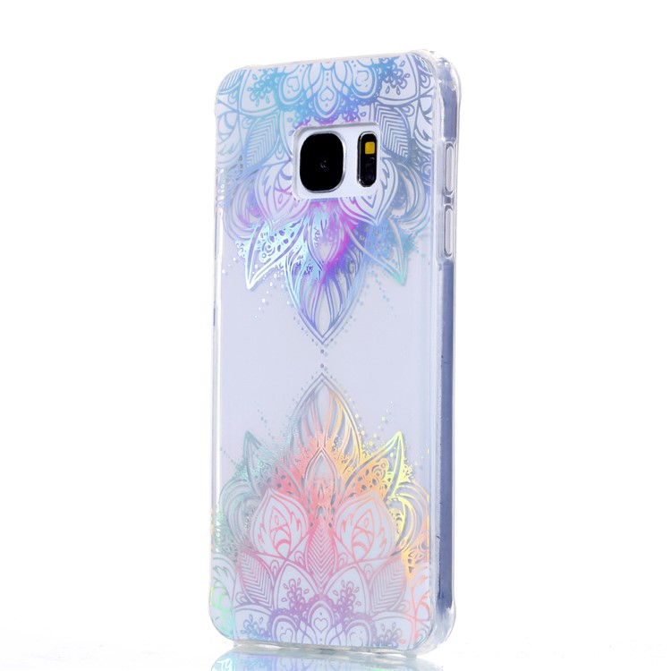 Electroplating IMD TPU Mobile Case for Samsung Galaxy S7 SM-G930 - Flower Pattern-3
