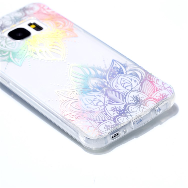 Electroplating IMD TPU Mobile Case for Samsung Galaxy S7 SM-G930 - Flower Pattern-4