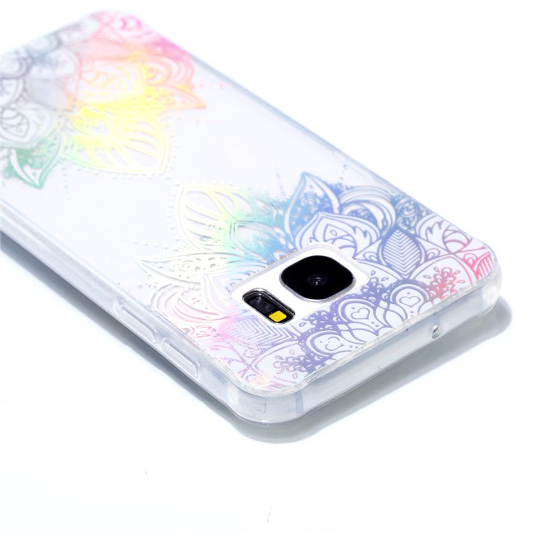 Electroplating IMD TPU Mobile Case for Samsung Galaxy S7 SM-G930 - Flower Pattern-5