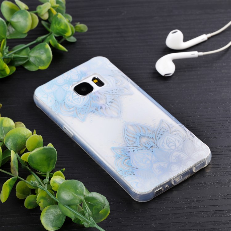 Electroplating IMD TPU Mobile Case for Samsung Galaxy S7 SM-G930 - Flower Pattern-6