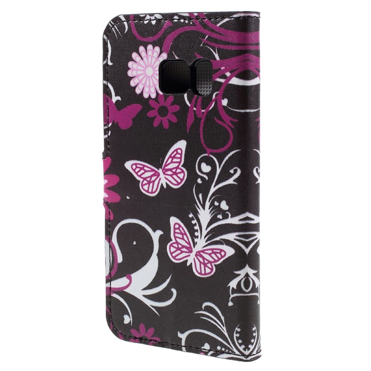 Wallet Leather Cover for Samsung Galaxy S7 - Butterfly Flowers-2