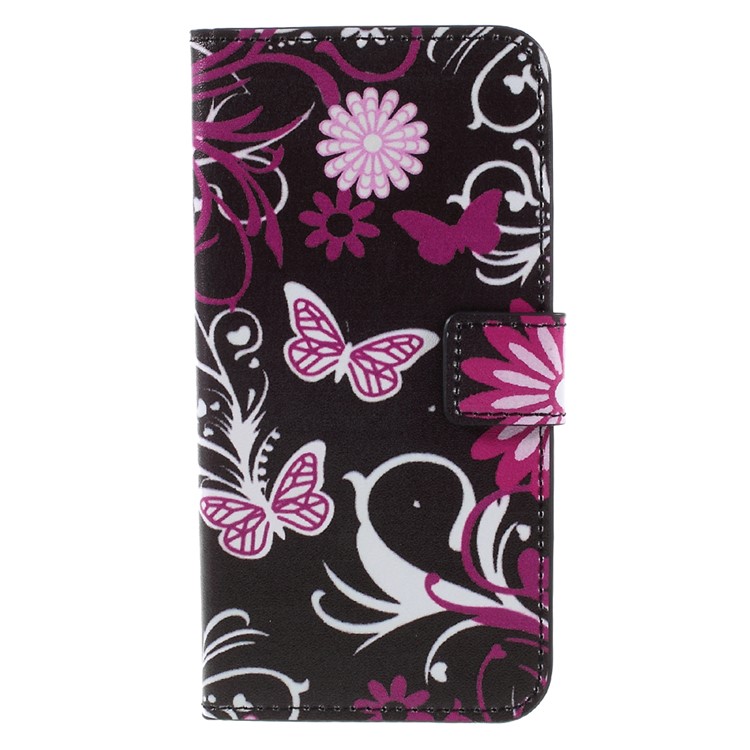 Wallet Leather Cover for Samsung Galaxy S7 - Butterfly Flowers-3