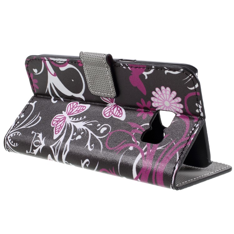 Wallet Leather Cover for Samsung Galaxy S7 - Butterfly Flowers-5