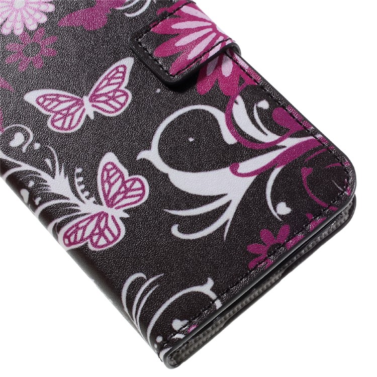 Wallet Leather Cover for Samsung Galaxy S7 - Butterfly Flowers-6