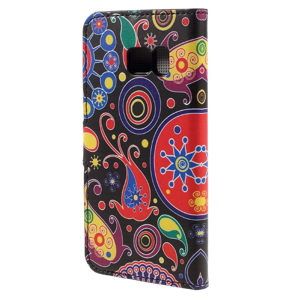 Custodia in Pelle Del Portafoglio Per Samsung Galaxy S7 - Fiori di Paisley