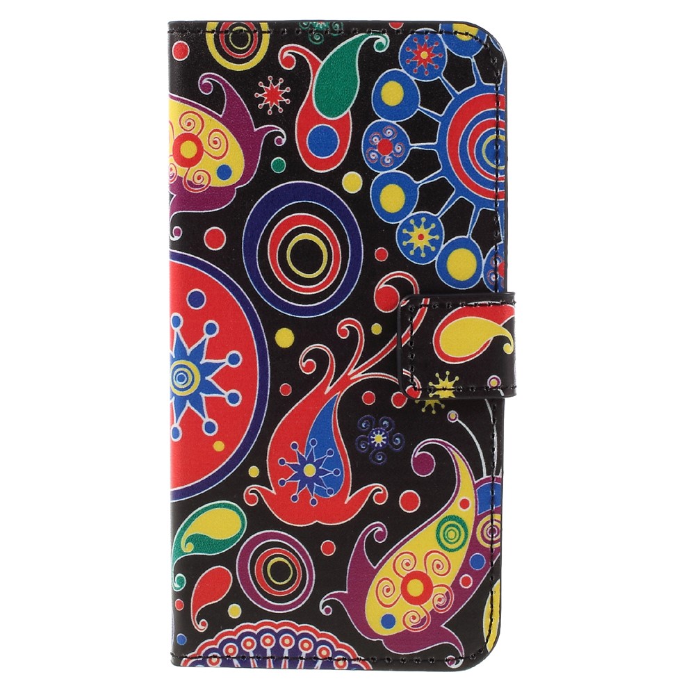 Custodia in Pelle Del Portafoglio Per Samsung Galaxy S7 - Fiori di Paisley