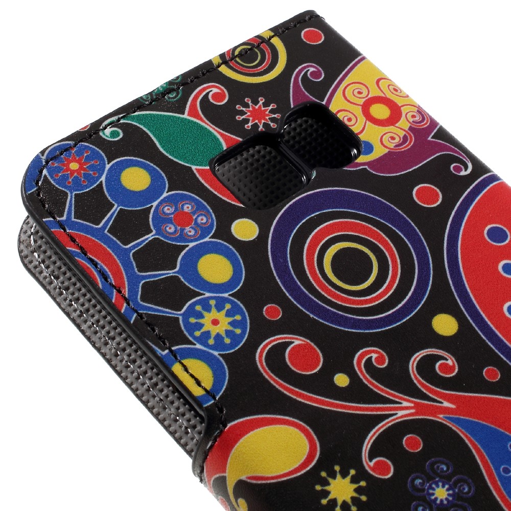 Custodia in Pelle Del Portafoglio Per Samsung Galaxy S7 - Fiori di Paisley