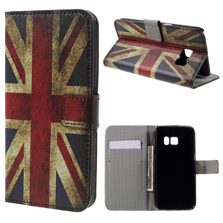 Leather Stand Cover for Samsung Galaxy S7 - Vintage UK Flag-1