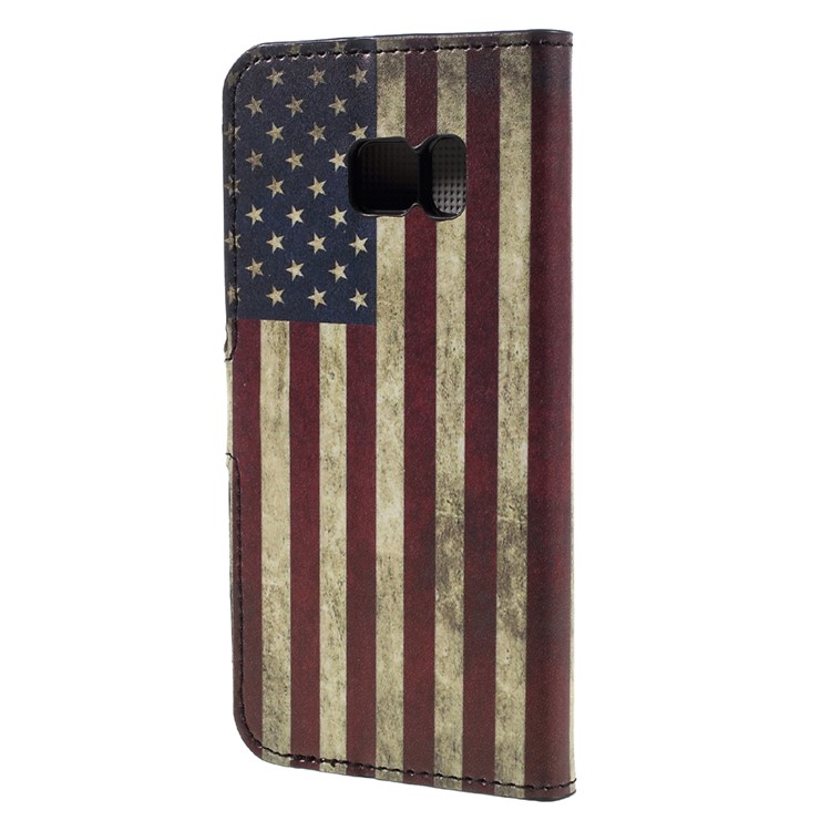 Leather Stand Case for Samsung Galaxy S7 - Retro American Flag-2