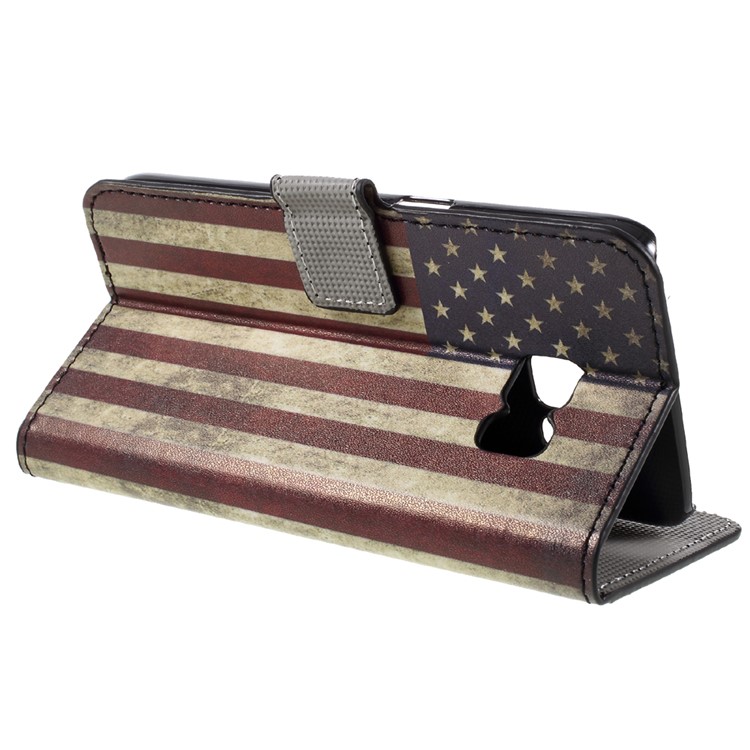 Leather Stand Case for Samsung Galaxy S7 - Retro American Flag-5