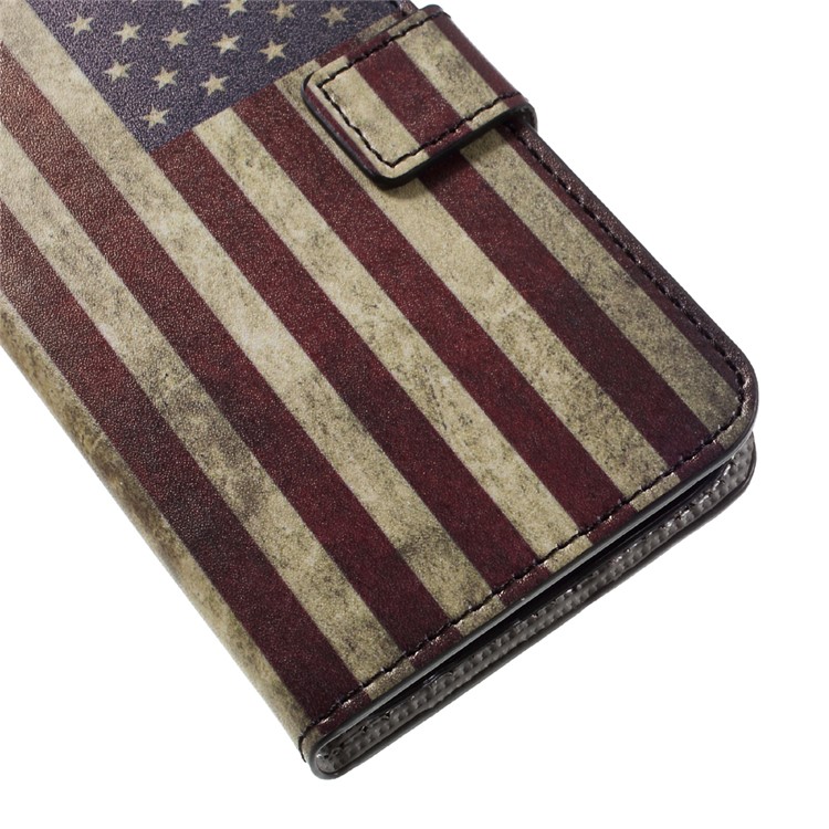Leather Stand Case for Samsung Galaxy S7 - Retro American Flag-6