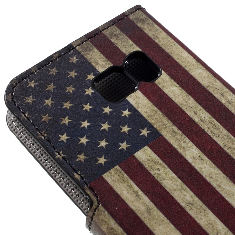 Leather Stand Case for Samsung Galaxy S7 - Retro American Flag-7