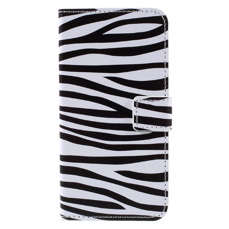 Wallet Leather Stand Shell for Samsung Galaxy S7 - Zebra Stripes-5