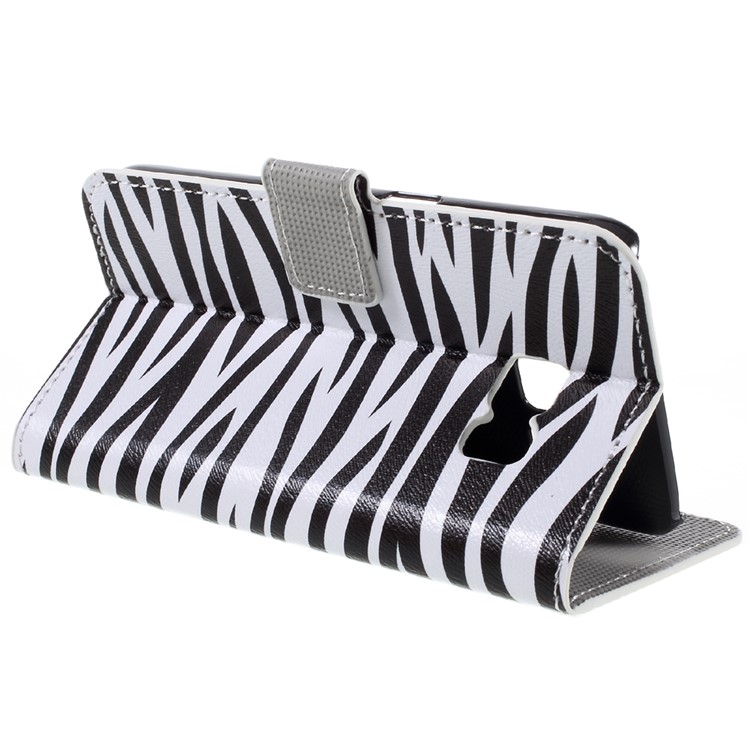 Wallet Leather Stand Shell for Samsung Galaxy S7 - Zebra Stripes-9