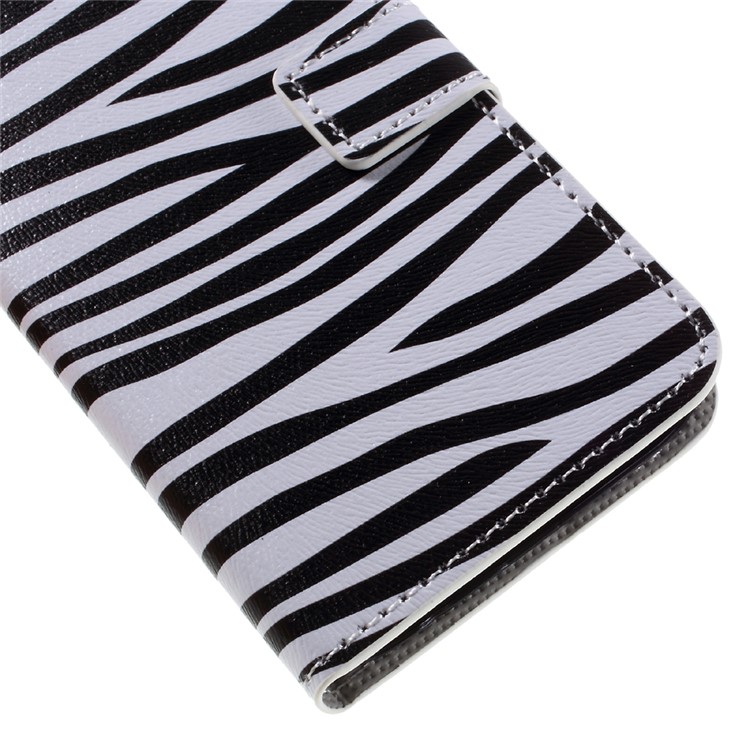 Wallet Leather Stand Shell for Samsung Galaxy S7 - Zebra Stripes-15