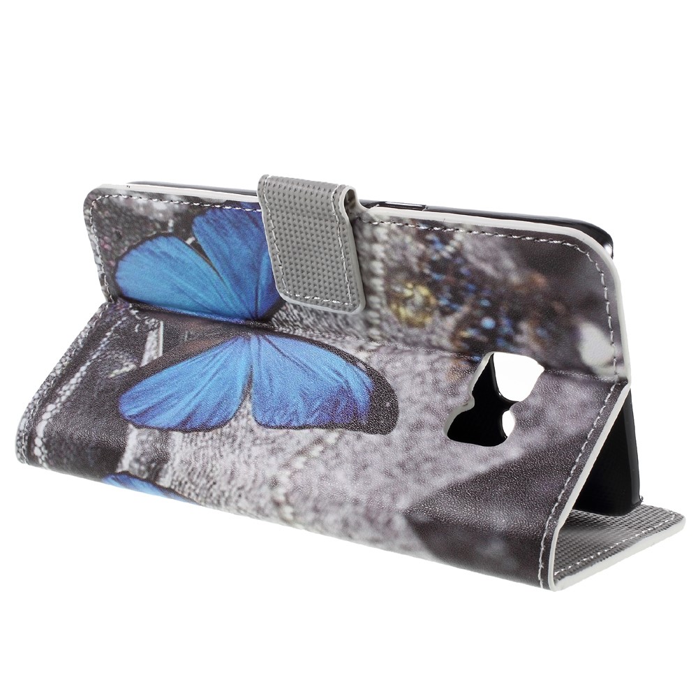 Wallet Leather Phone Cover for Samsung Galaxy S7 - Blue Butterfly-5