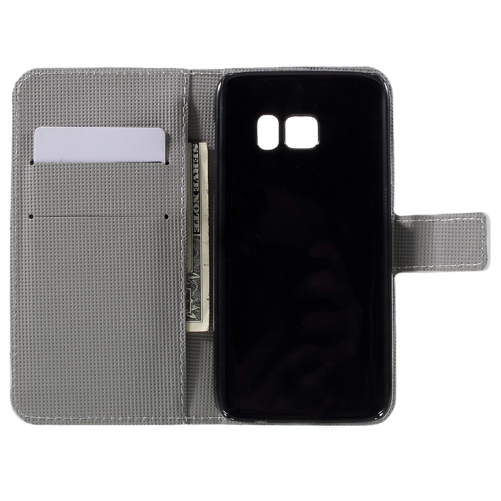 Couvercle de Téléphone en Cuir de Portefeuille Pour Samsung Galaxy S7 - Papillon Bleu