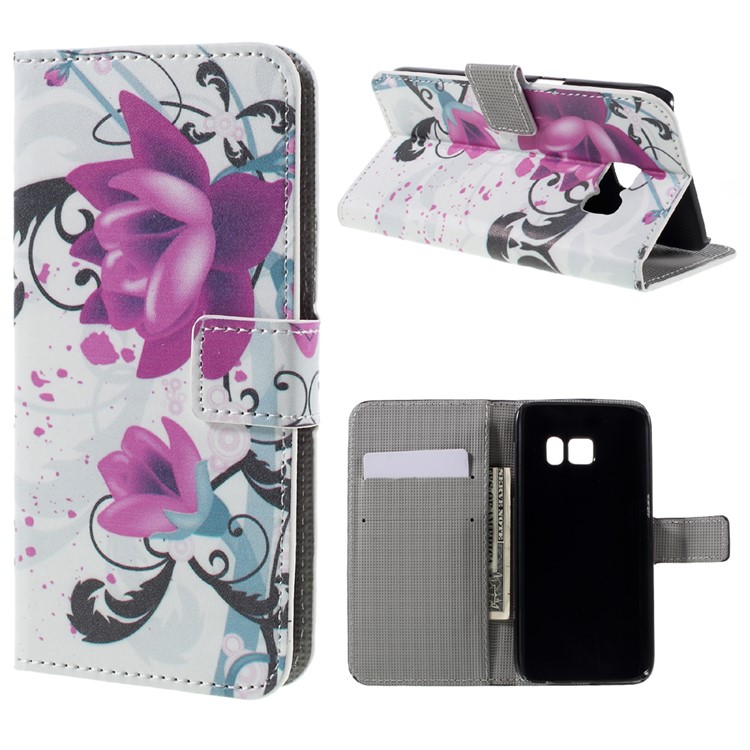 Wallet Leather Flip Cover for Samsung Galaxy S7 - Kapok Flowers-1