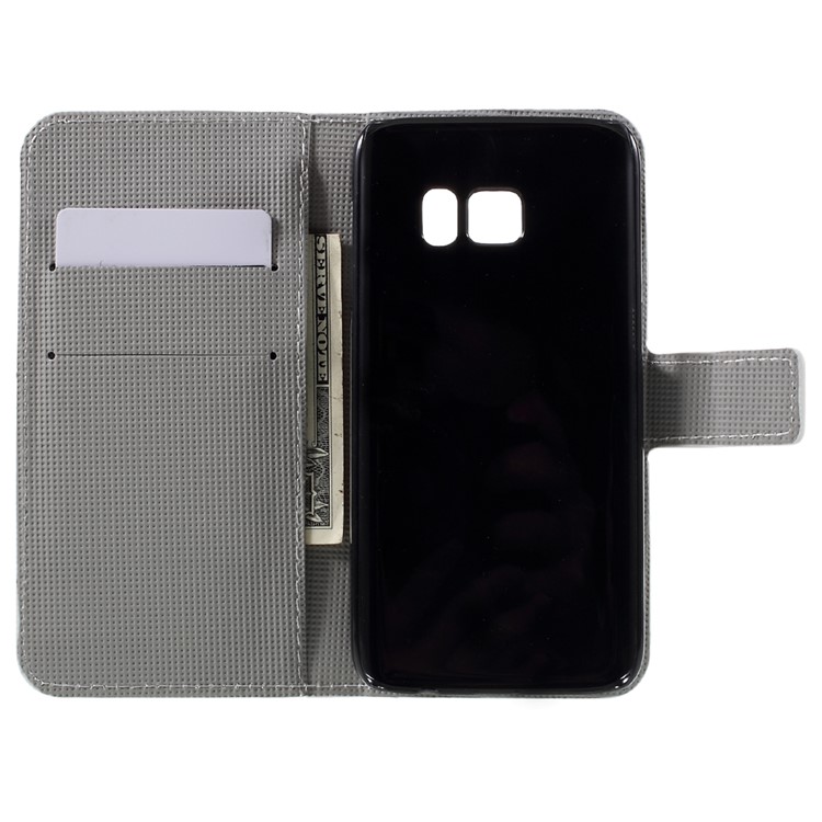 Wallet Leather Flip Cover for Samsung Galaxy S7 - Kapok Flowers-8