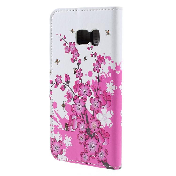 Magentic Leather Stand Cover for Samsung Galaxy S7 - Plum Blossom-2