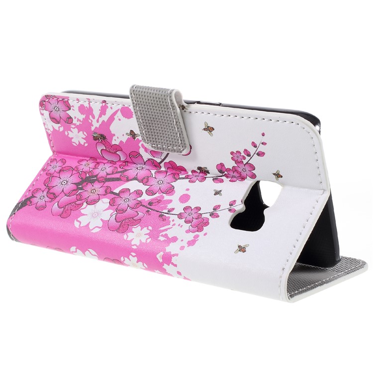 Magentic Leather Stand Cover for Samsung Galaxy S7 - Plum Blossom-5