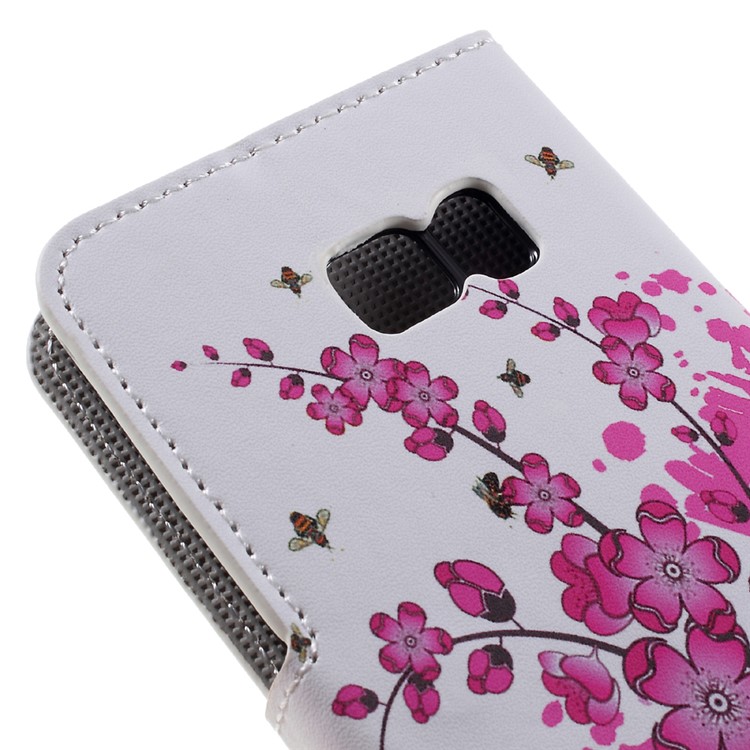 Magentic Leather Stand Cover for Samsung Galaxy S7 - Plum Blossom-7