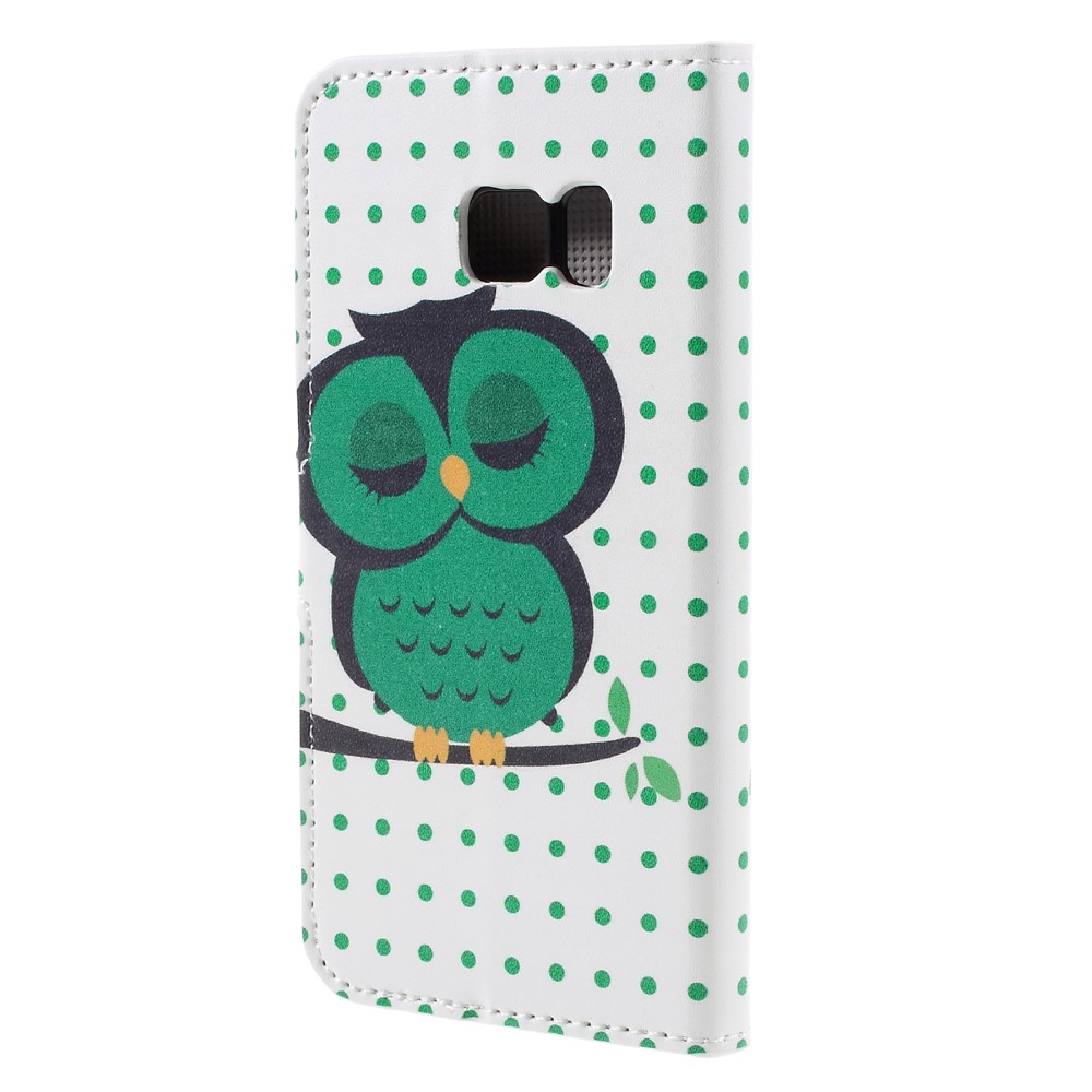 Leather Stand Flip Case for Samsung Galaxy S7 - Sleeping Owl on the Branch-2