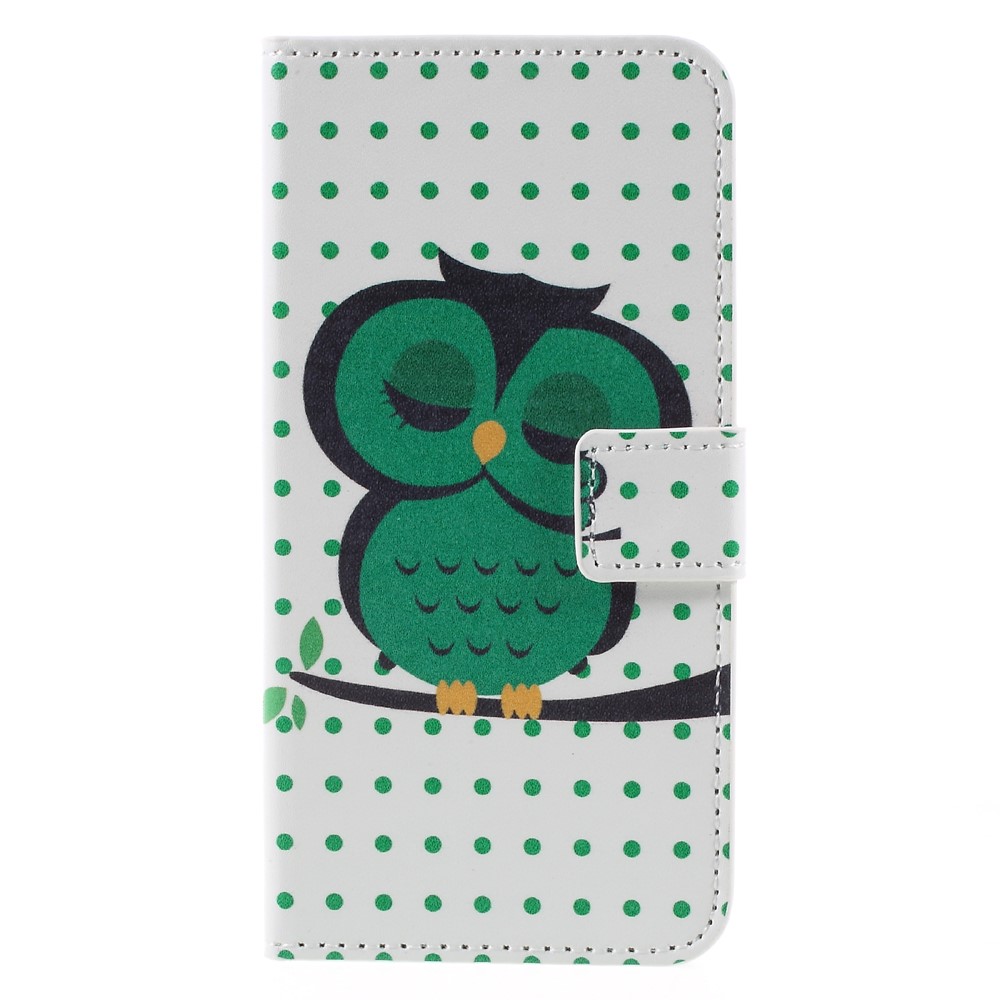 Leather Stand Flip Case for Samsung Galaxy S7 - Sleeping Owl on the Branch-3