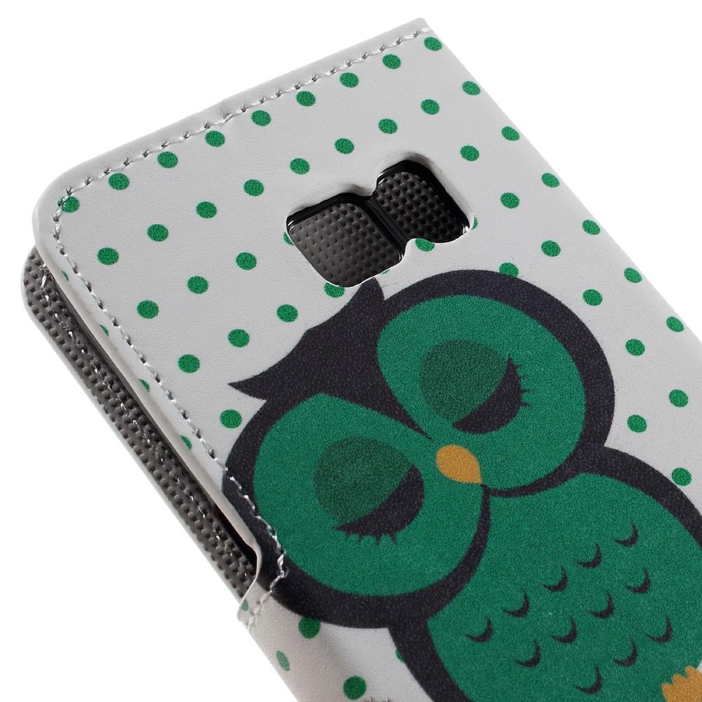 Leather Stand Flip Case for Samsung Galaxy S7 - Sleeping Owl on the Branch-7