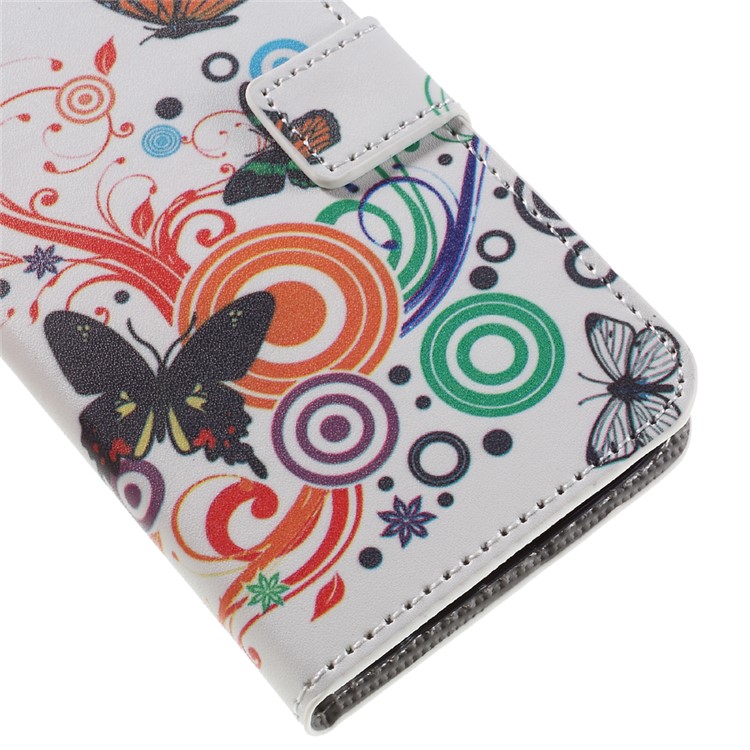 Card Holder Leather Stand Cover for Samsung Galaxy S7 - Butterfly Circles-6
