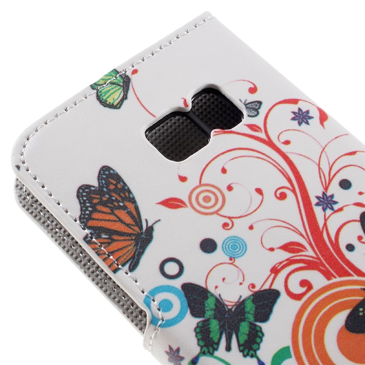 Card Holder Leather Stand Cover for Samsung Galaxy S7 - Butterfly Circles-7
