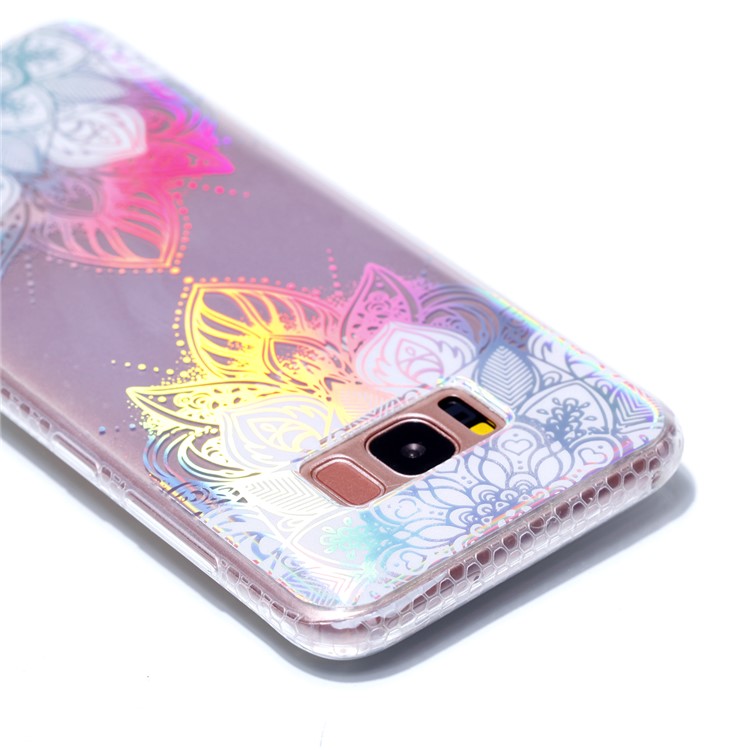 Electroplating IMD TPU Protection Phone Casing for Samsung Galaxy S8 SM-G950 - Flower Pattern-5