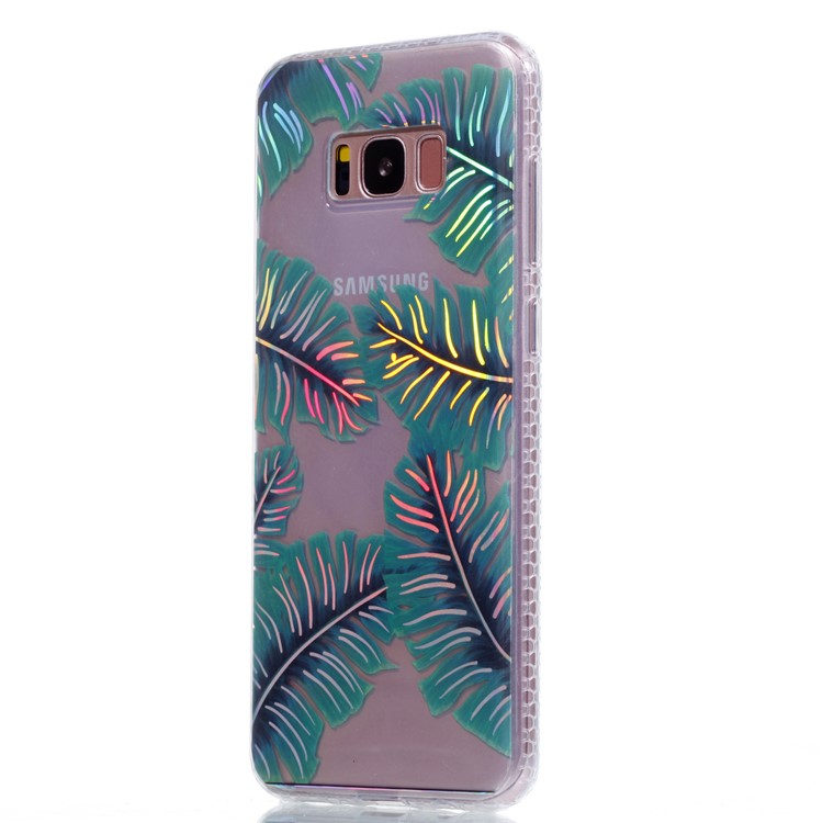 Electroplating IMD Soft TPU Protector Shell for Samsung Galaxy S8 SM-G950 - Green Leaves-3