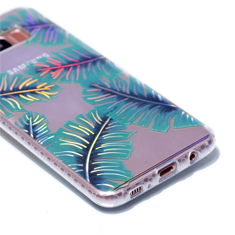 Electroplating IMD Soft TPU Protector Shell for Samsung Galaxy S8 SM-G950 - Green Leaves-4