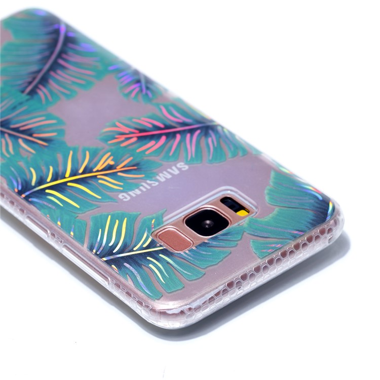 Electroplating IMD Soft TPU Protector Shell for Samsung Galaxy S8 SM-G950 - Green Leaves-5