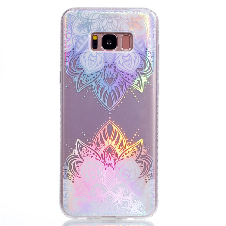 Electroplating IMD TPU Cover Case for Samsung Galaxy S8 Plus SM-G955 - Flower Pattern-1