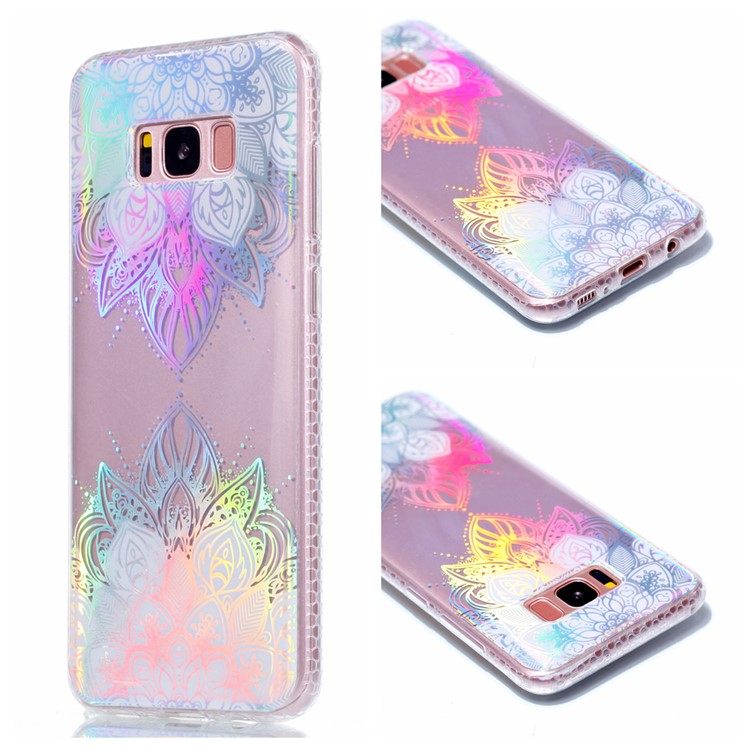Electroplating IMD TPU Cover Case for Samsung Galaxy S8 Plus SM-G955 - Flower Pattern-2