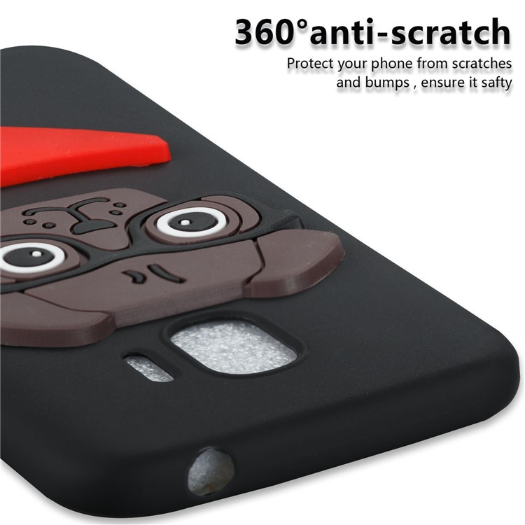 Lovely 3D Dog Pattern TPU Back Phone Casing for Samsung Galaxy J2 Pro 2018 - Black-2