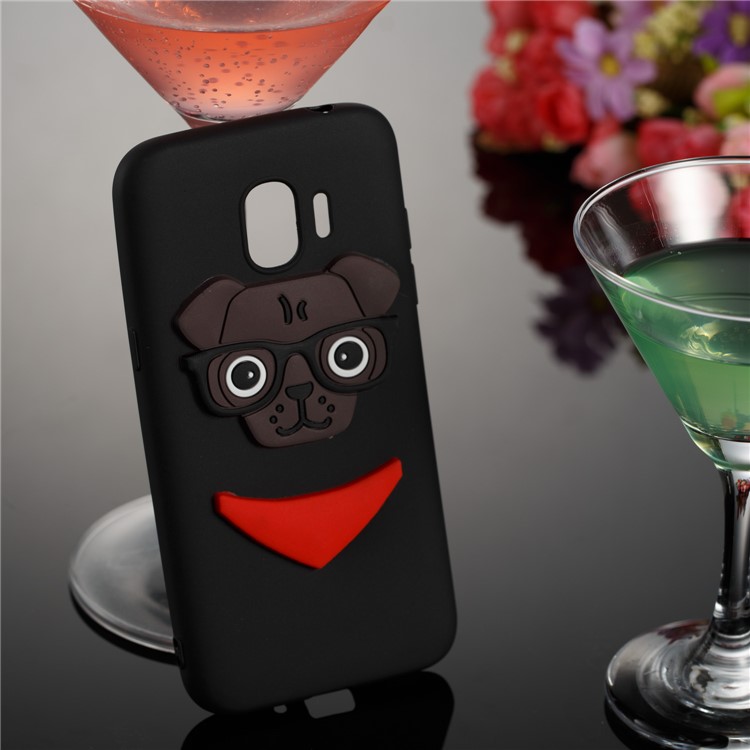 Lovely 3D Dog Pattern TPU Back Phone Casing for Samsung Galaxy J2 Pro 2018 - Black-4