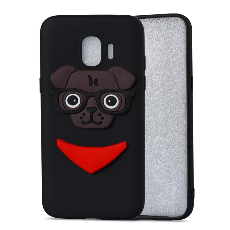 Lovely 3D Dog Pattern TPU Back Phone Casing for Samsung Galaxy J2 Pro 2018 - Black-5