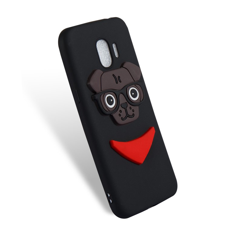 Lovely 3D Dog Pattern TPU Back Phone Casing for Samsung Galaxy J2 Pro 2018 - Black-6