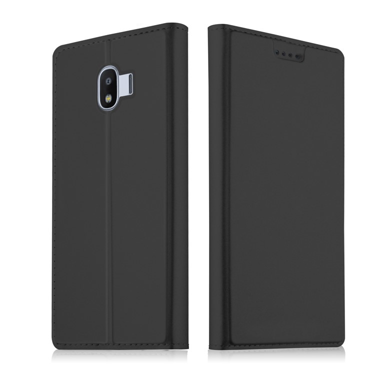 Auto-absorbed Leather Smart Case with Stand for Samsung Galaxy J2 Pro 2018 - Black-1