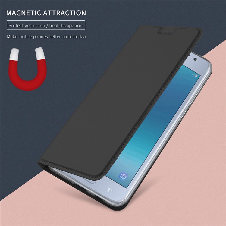 Auto-absorbed Leather Smart Case with Stand for Samsung Galaxy J2 Pro 2018 - Black-4