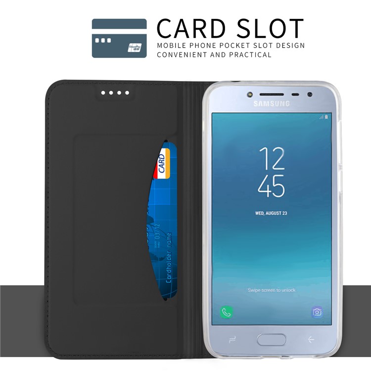 Auto-absorbed Leather Smart Case with Stand for Samsung Galaxy J2 Pro 2018 - Black-7