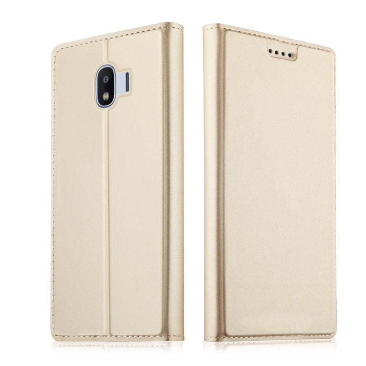

Auto-absorbed Leather Smart Shell with Stand for Samsung Galaxy J2 Pro 2018 - Gold