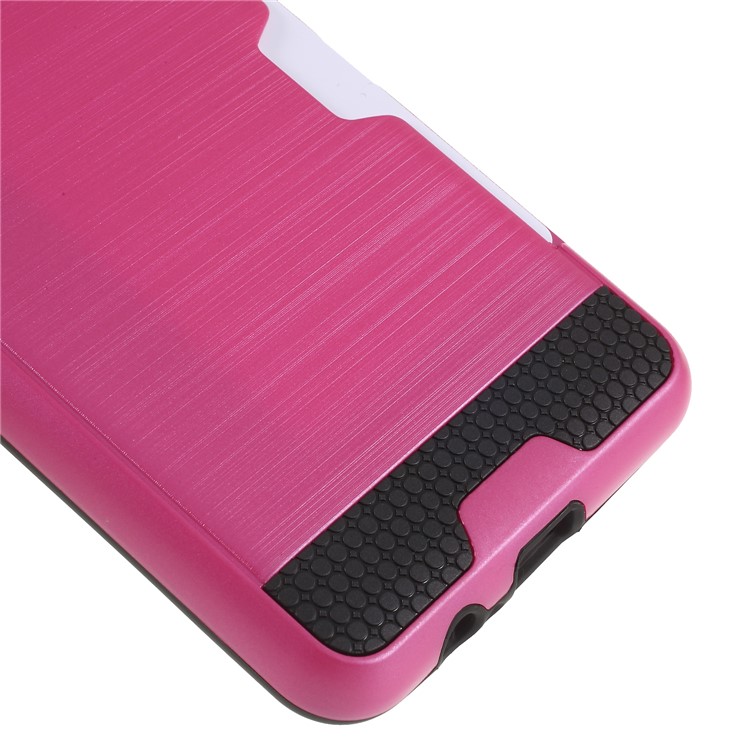 Brushed Card Holder PC + TPU Hybrid Phone Shell for Samsung Galaxy A8 (2018) - Rose-5
