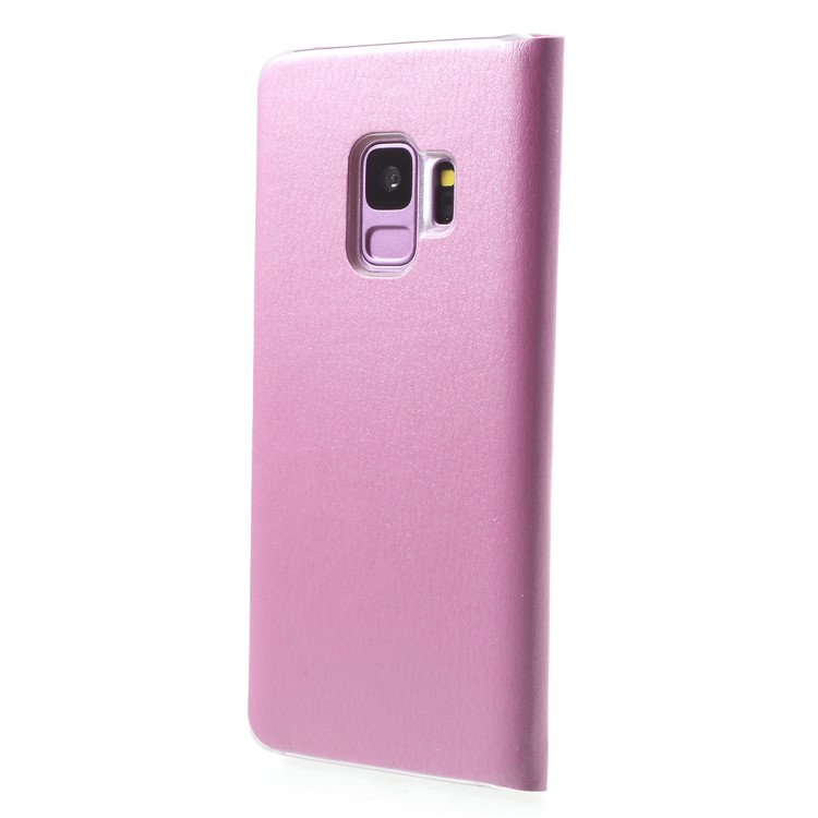 Litchi Texture Card Holder Leather Case for Samsung Galaxy S9 G960 - Pink-2