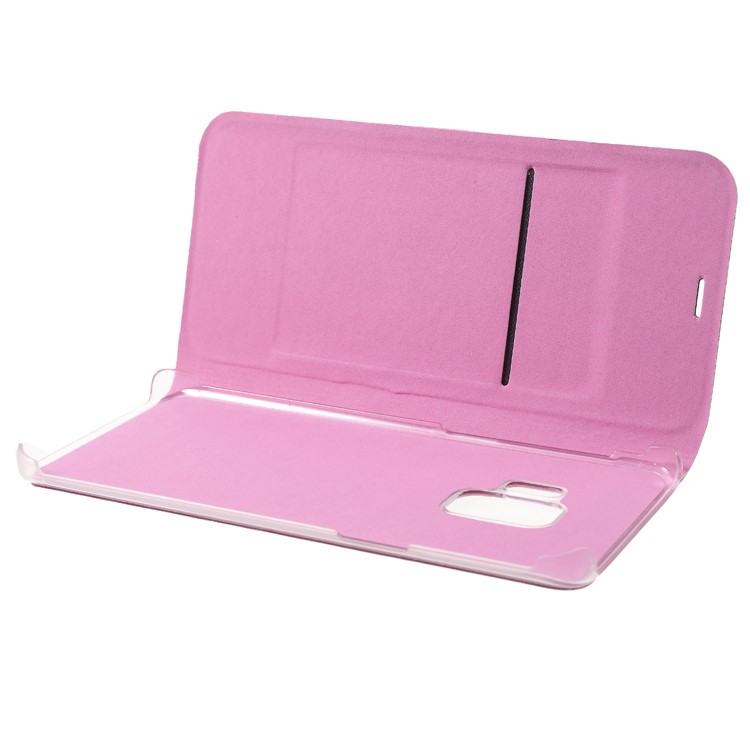 Litchi Texture Card Holder Leather Case for Samsung Galaxy S9 G960 - Pink-5